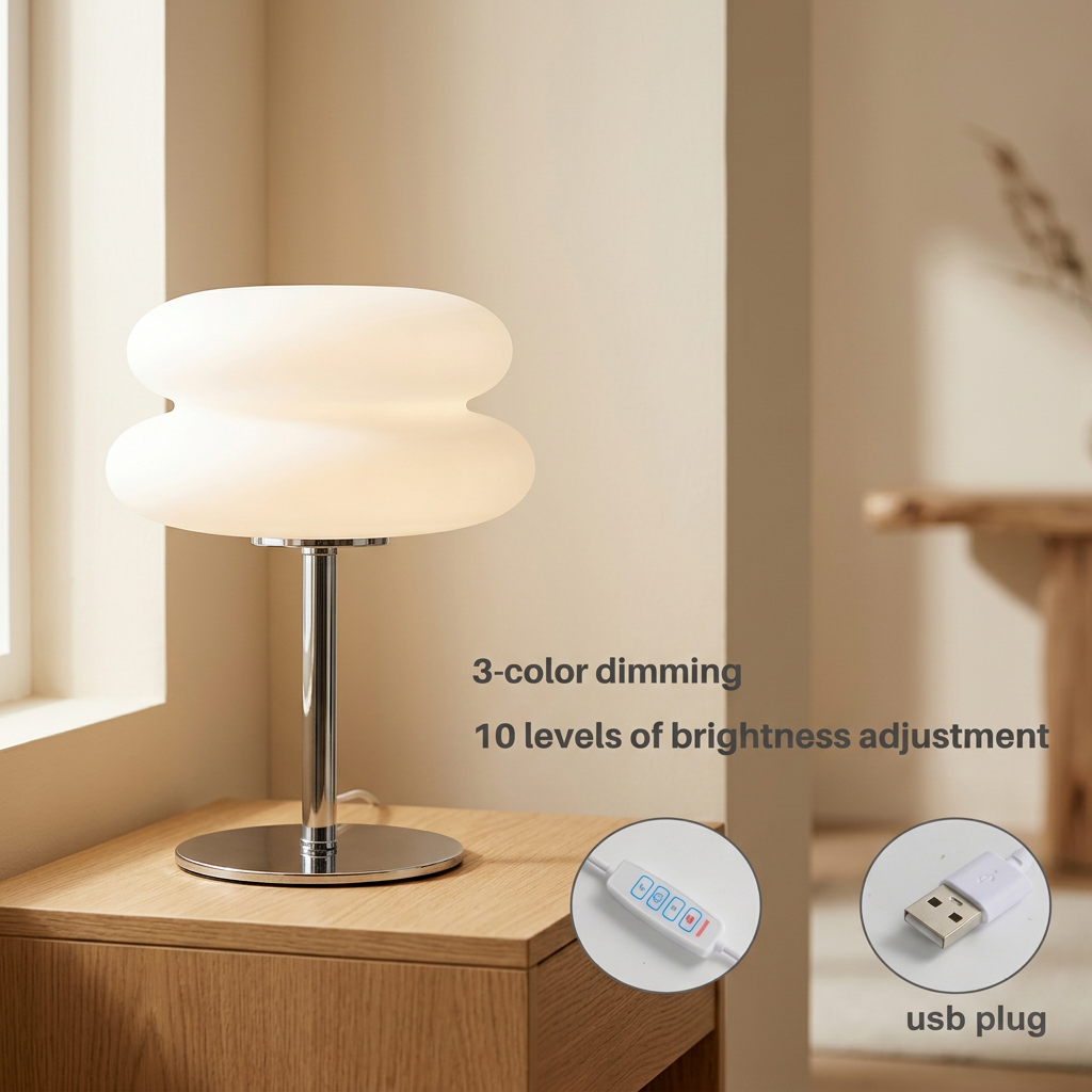 Ambient Glow Table Lamp — 3-Colour Dimmable, USB Powered