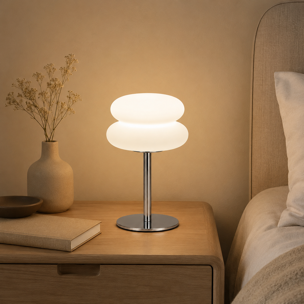 Ambient Glow Table Lamp — 3-Colour Dimmable, USB Powered