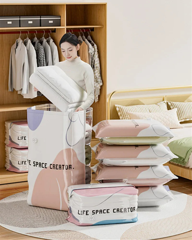 Vacuum Storage Bags — Shrink Winter Clothes & Quilts to 1/3 the Space