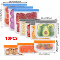 Reusable Silicone Food Storage Bags (Set of 5) — Leakproof & Freezer-Safe