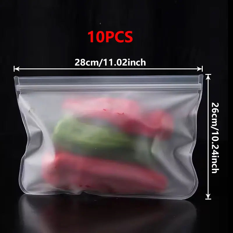 Reusable Silicone Food Storage Bags (Set of 5) — Leakproof & Freezer-Safe