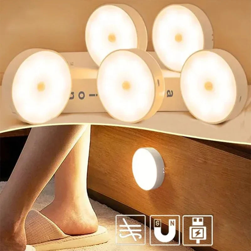 Motion Sensor Night Light — Wireless, Rechargeable, Warm Glow