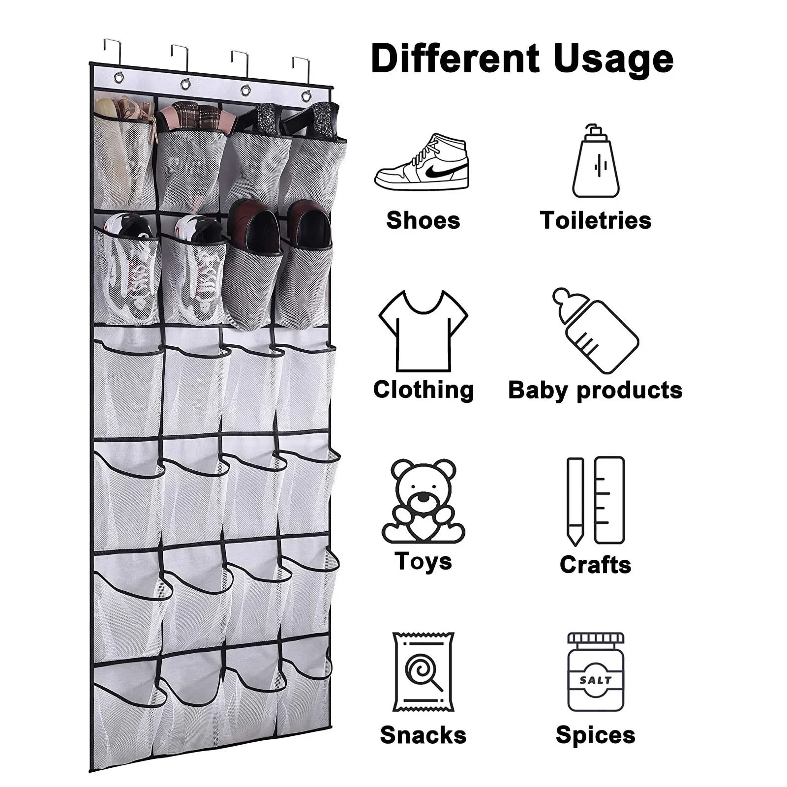 Over-Door Storage Organiser — 24 Pockets, Zero Drilling