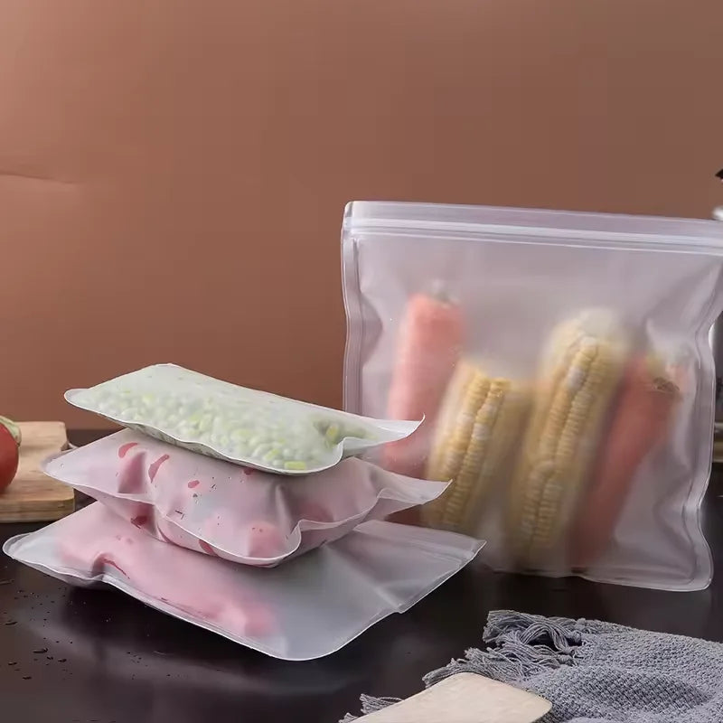 Reusable Silicone Food Storage Bags (Set of 5) — Leakproof & Freezer-Safe