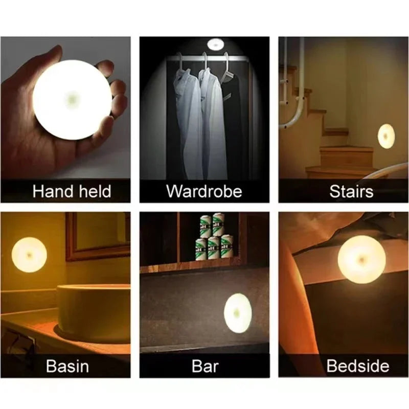 Motion Sensor Night Light — Wireless, Rechargeable, Warm Glow