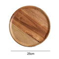 Round Wooden Serving Tray — Natural Wood Decorative Platter