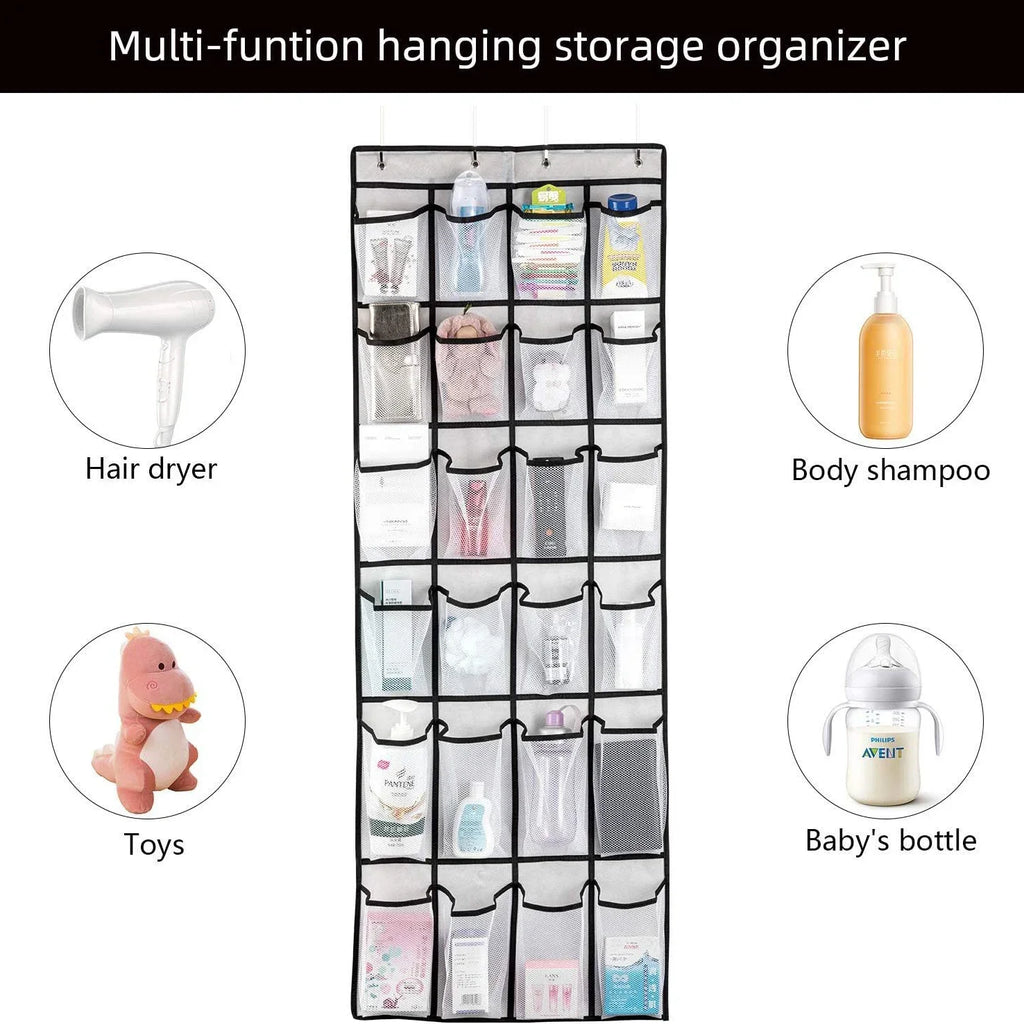 Over-Door Storage Organiser — 24 Pockets, Zero Drilling
