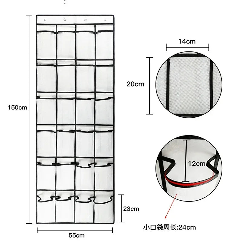 Over-Door Storage Organiser — 24 Pockets, Zero Drilling