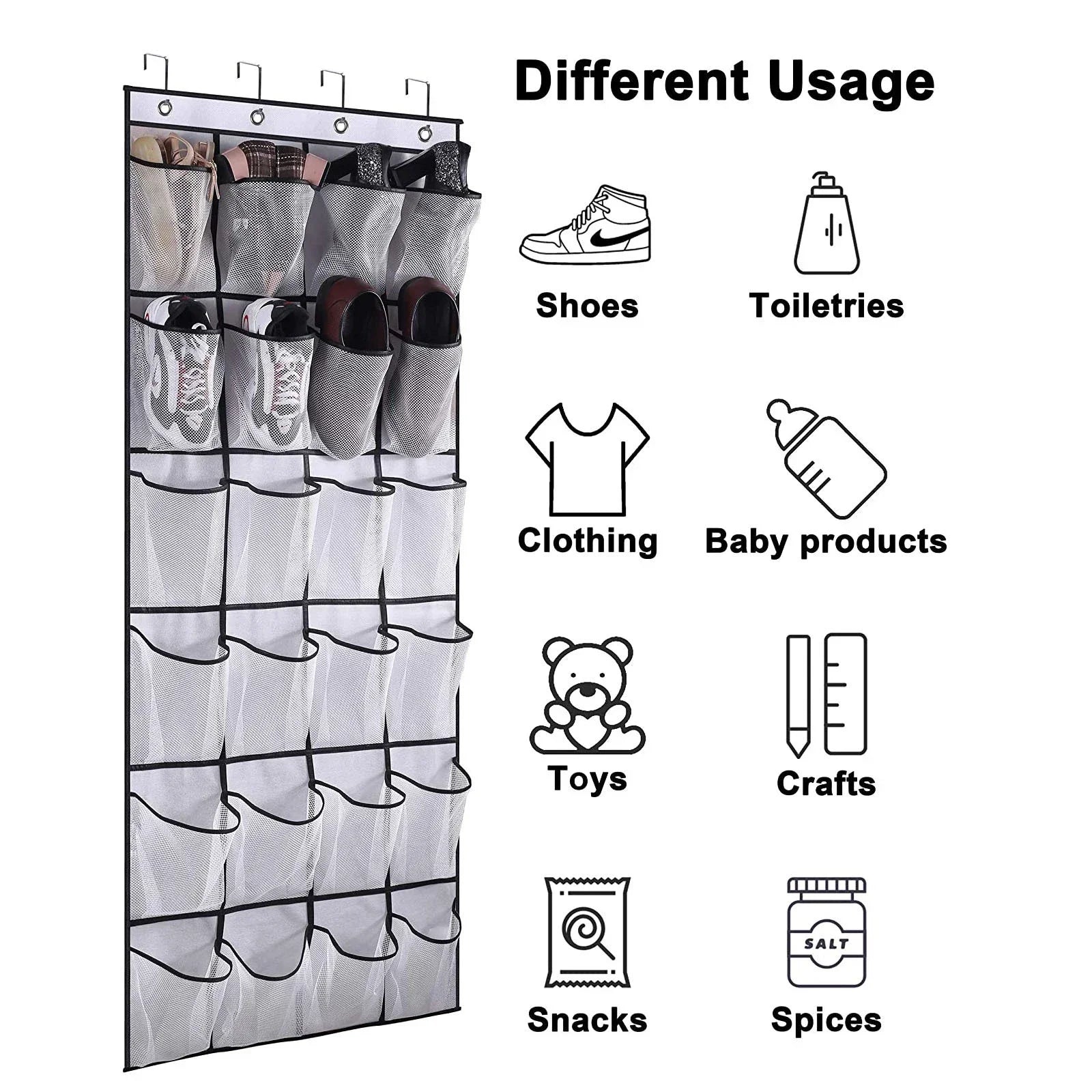 Over-Door Storage Organiser — 24 Pockets, Zero Drilling
