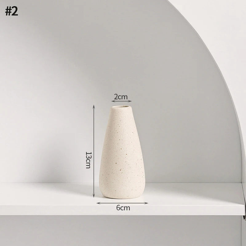 Minimalist Ceramic Vase — Nordic Sculptural Vase for Dried & Fresh Flowers