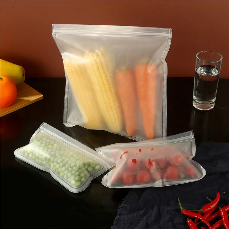 Reusable Silicone Food Storage Bags (Set of 5) — Leakproof & Freezer-Safe