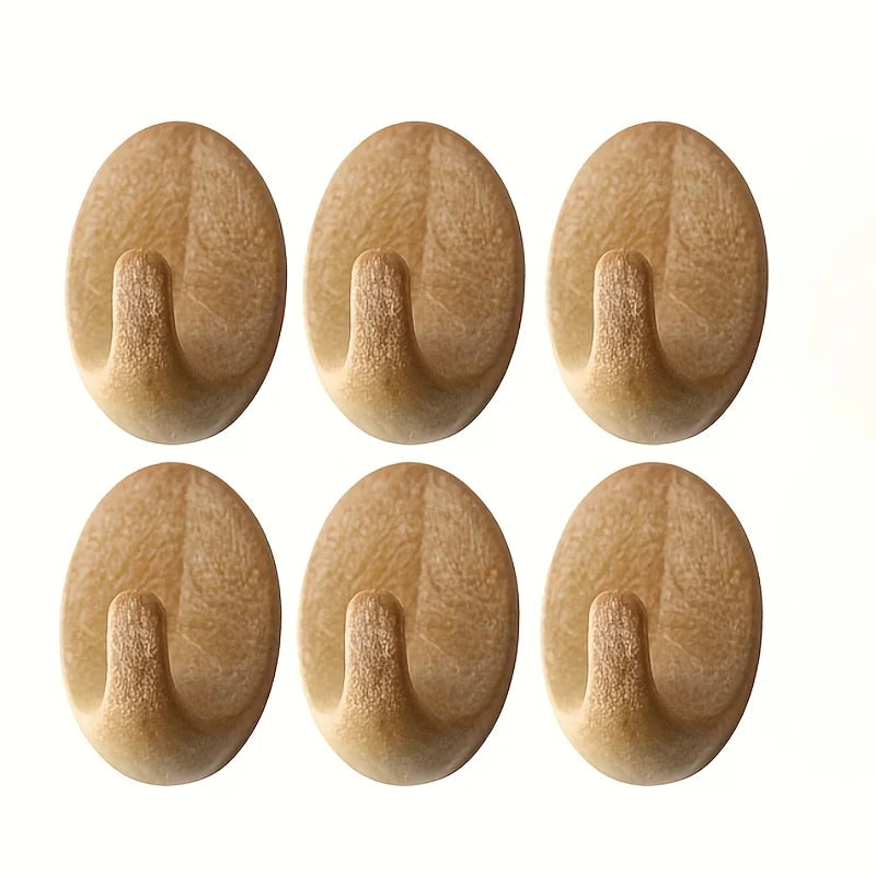 Wooden Wall Hooks (Set of 3) — Self-Adhesive, No Drilling