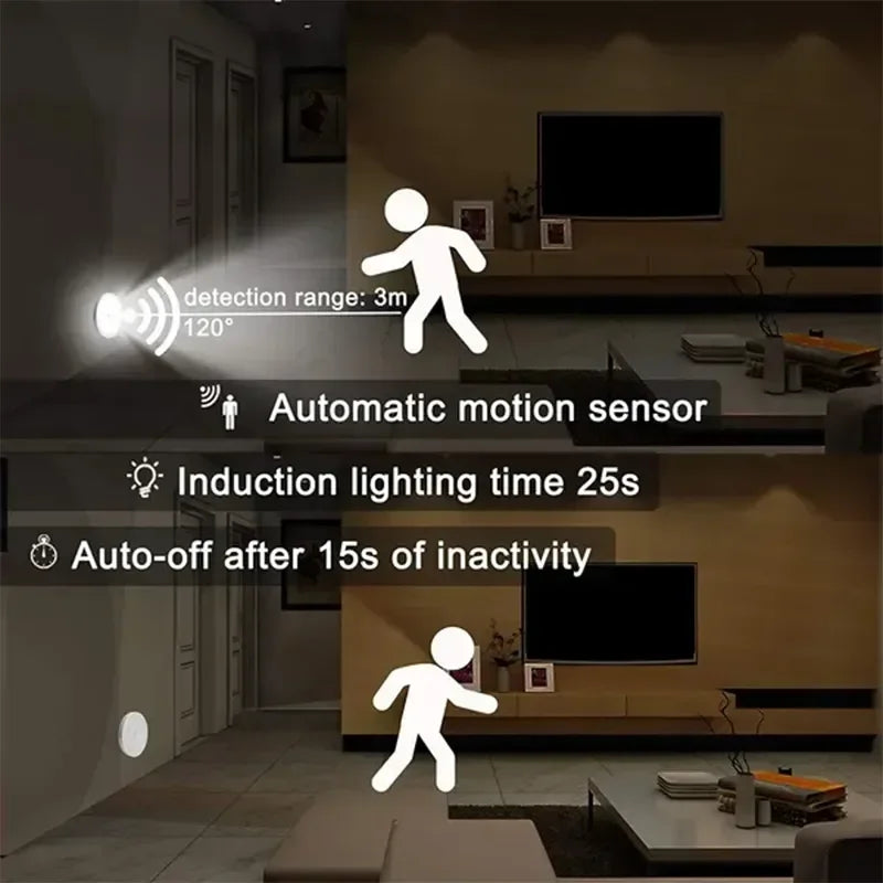 Motion Sensor Night Light — Wireless, Rechargeable, Warm Glow